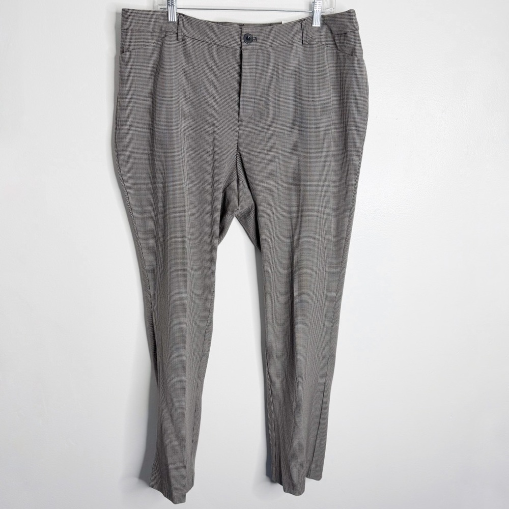 NWT CJ Banks Tapered‎ Mid Rise The Perfect Pant Houndstooth 18W Workwear Office